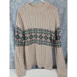 Vintage Lord Jeff Sweater Men's Size XL Nordic Cable Knit‎ 1970s Ski Sweater